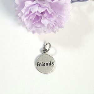 Silver Tone Friends Round Pendant or Charm Jewelry Making Gifts